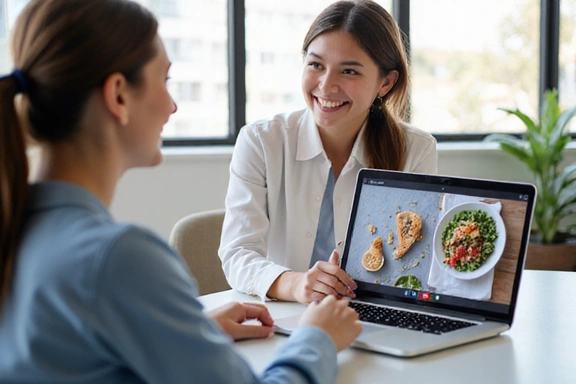 Nutrizionista che offre consulenza individuale online